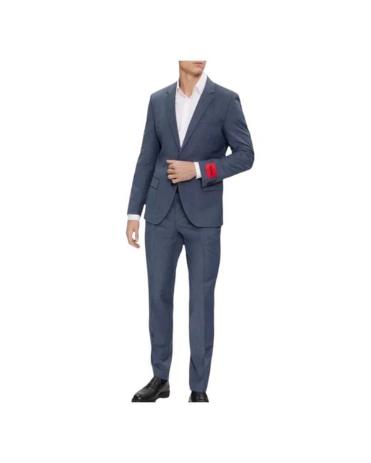 HUGO Blue Single Breasted Suits for men