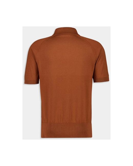 Piacenza 1733 Brown Short Sleeve Shirts for men