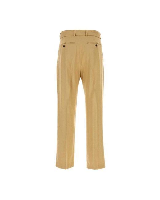 Dries Van Noten Broeken ,Bruin ,Polyester Viscose Blend Camel Pantalon in het Natural voor heren