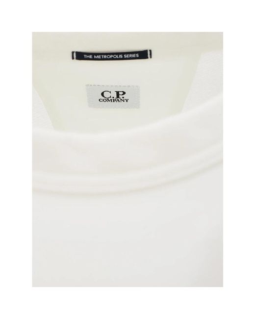 C P Company Weißer basic rundhalsausschnitt pullover in White für Herren
