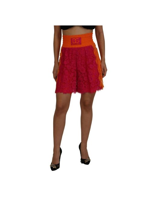 Dolce & Gabbana Red Short Shorts