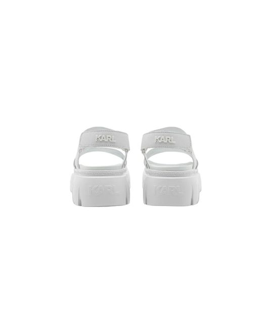 Karl Lagerfeld White Flat Sandals