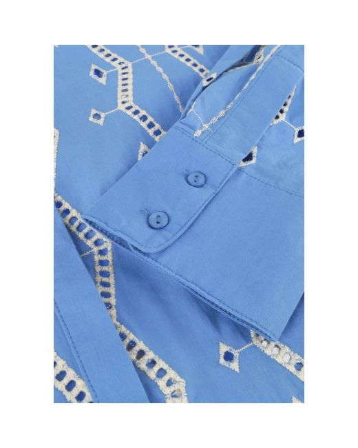 Suncoo Overhemden ,Blauw ,Elegante Lydia Blouse in het Blue