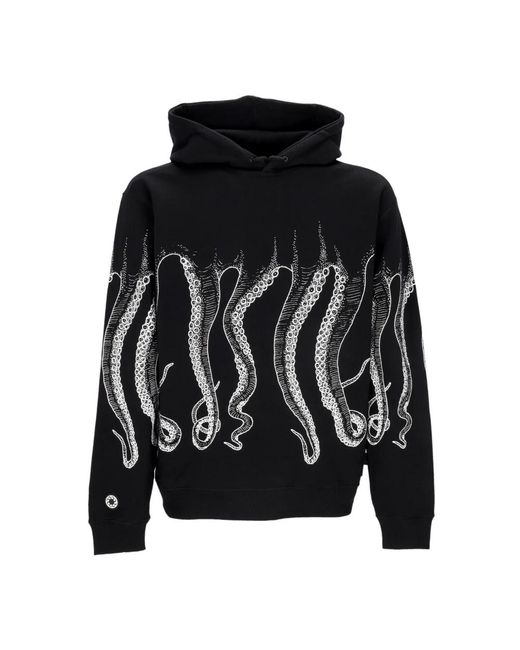 Octopus Weiß/schwarze streetwear hoodie in Black für Herren