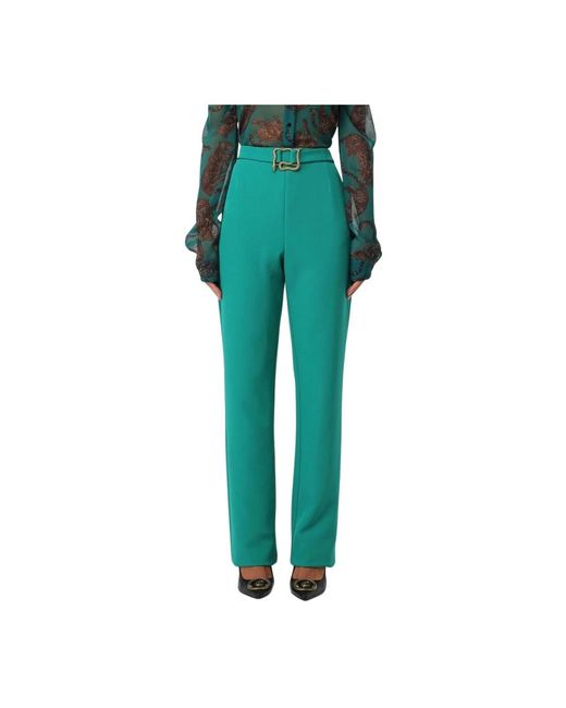 Just Cavalli Green Straight Trousers