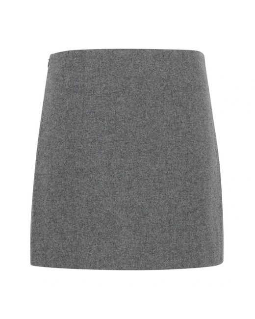 Part Two Rokken ,Grijs ,Wol Grijze Flanel Melange Rok in het Gray