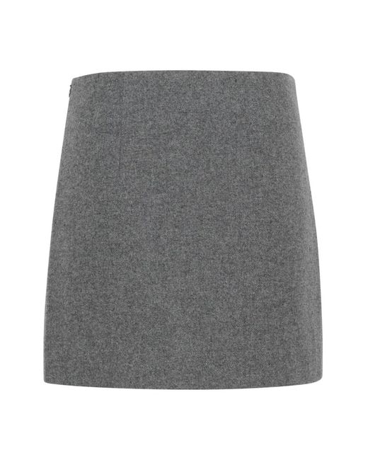 Part Two Rokken ,Grijs ,Wol Grijze Flanel Melange Rok in het Gray