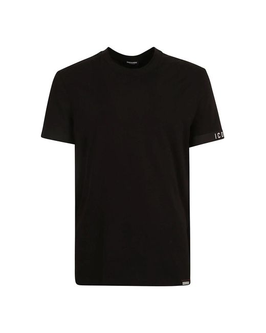 T-shirt e polo nere con collo rotondo di DSquared² in Black da Uomo