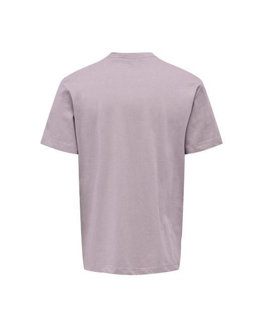 Only & Sons T-shirts in Purple für Herren