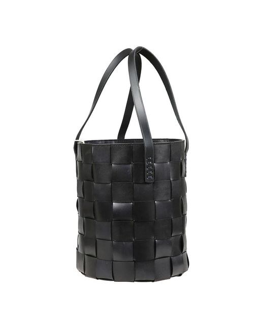 Dragon Diffusion Black Leder Bucket Schultertasche Mit Geräumigem Fach
