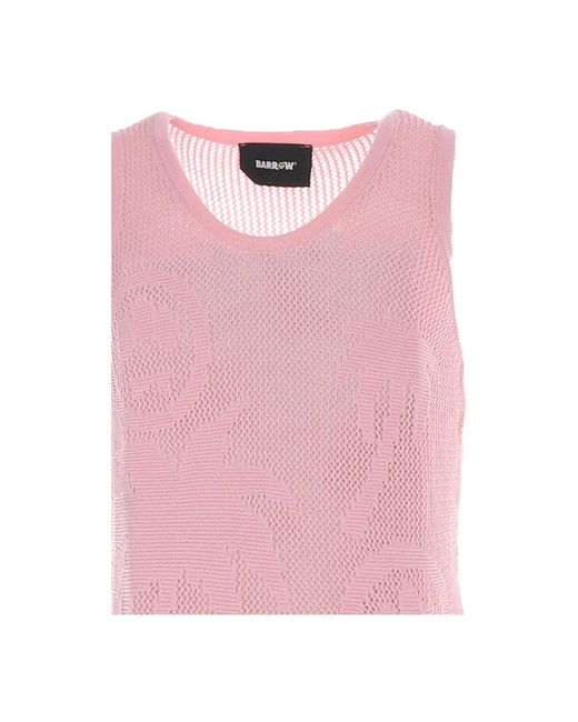 Barrow Tops ,Roze ,Polyester Mouwloze Top Met Oversized Pasvorm in het Pink