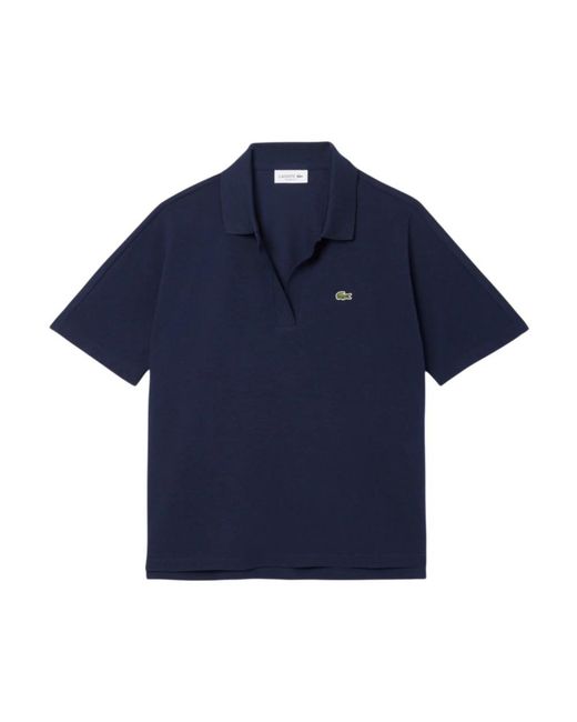 Lacoste Relaxed Fit Fluid Piqué Polo in het Blue