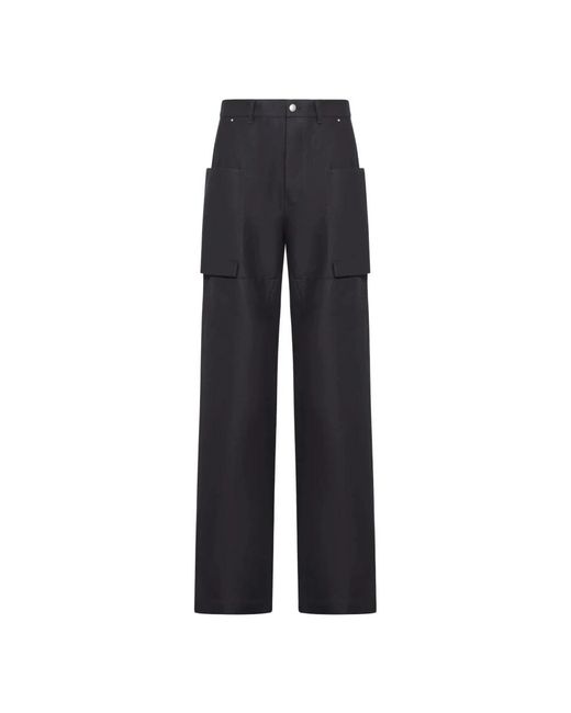 Rick Owens Blue Straight Trousers for men