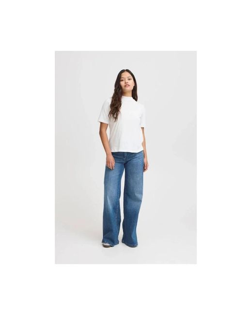Wide Jeans Ichi de color Blue