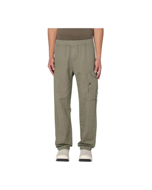 C P Company Green Straight Trousers for men