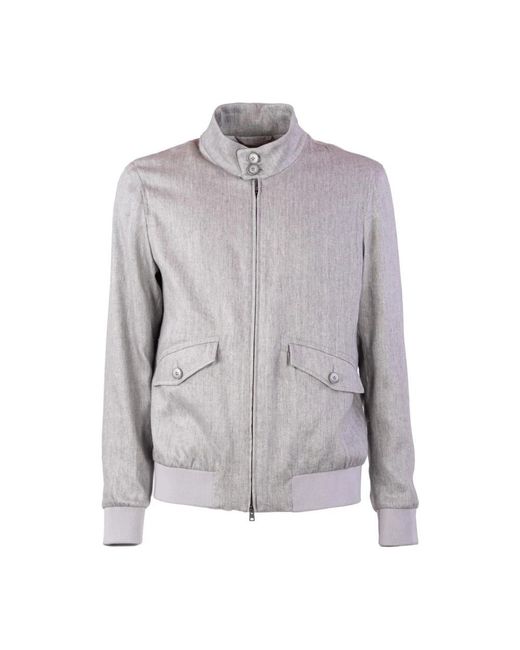 Herno Leinen Bomberjacke in Gray für Herren