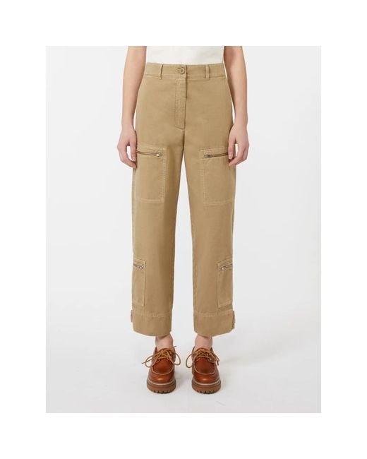 Straight Trousers Weekend by Maxmara de color Natural