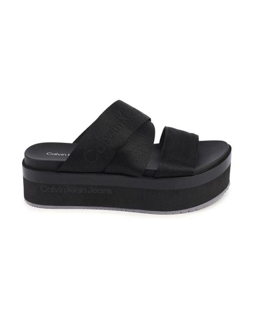 Calvin Klein Black Sliders