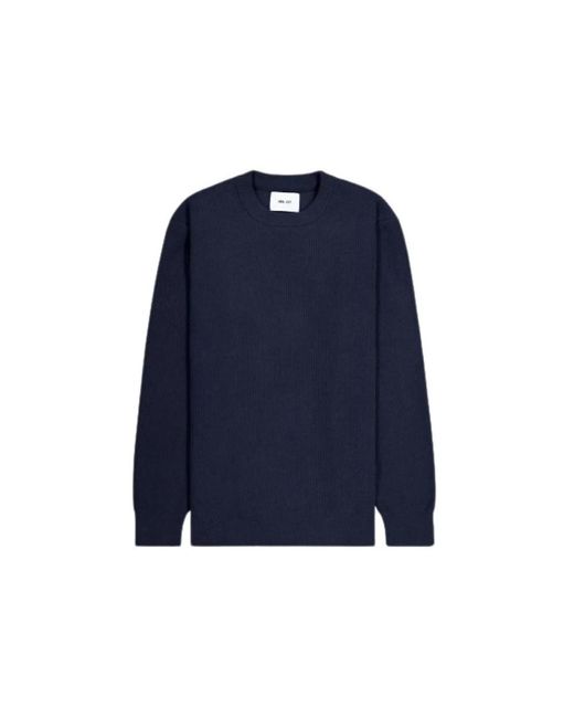 NN07 Blue Round-Neck Knitwear for men