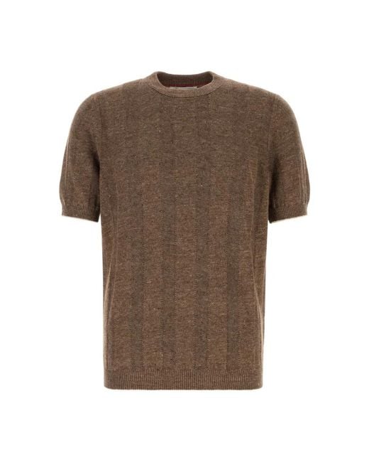 Brunello Cucinelli Brown T-Shirts for men