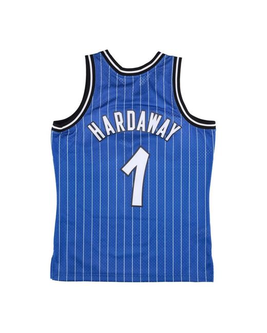 Mitchell & Ness Fitness ,Blauw ,Polyester Anfernee Hardaway Basketball Tank Top in het Blue voor heren