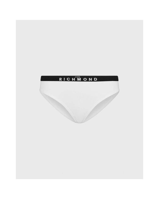 John Richmond Ondergoed ,Wit ,Tweed Medium-Waist Briefs 2-Pack in het White