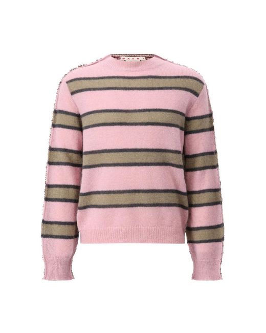 Marni Pink Round-Neck Knitwear for men