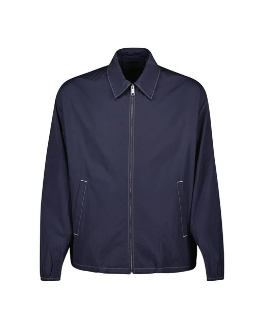 Prada Jassen ,Blauw ,Katoen Marineblauwe Windbreaker Jas in het Blue voor heren