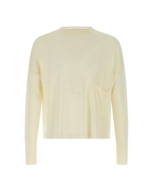 Ma'ry'ya White Round-Neck Knitwear for men