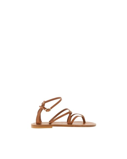K. Jacques Brown Flat Sandals