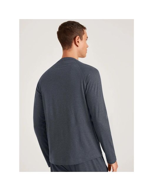 Calida Blue Long Sleeve Tops for men