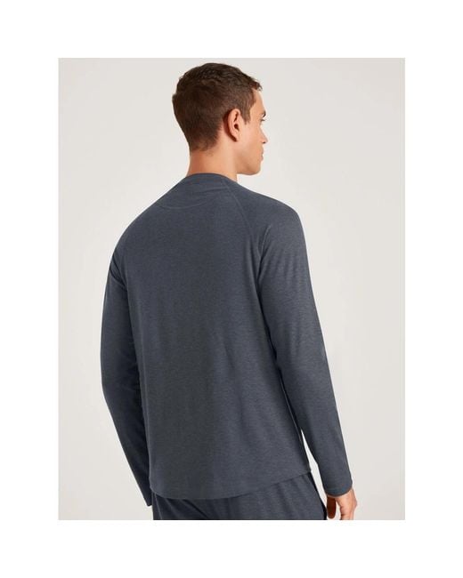 Calida Blue Long Sleeve Tops for men