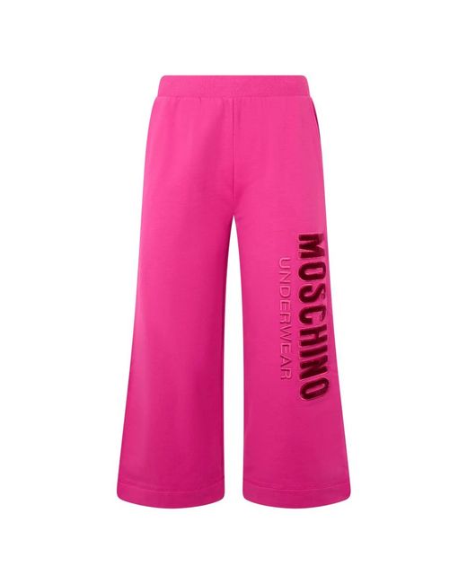 Moschino Losse Broek Met Grafische Print in het Pink
