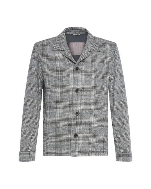 Herno Jassen ,Grijs ,Wol Prince Of Wales Jacket in het Gray voor heren