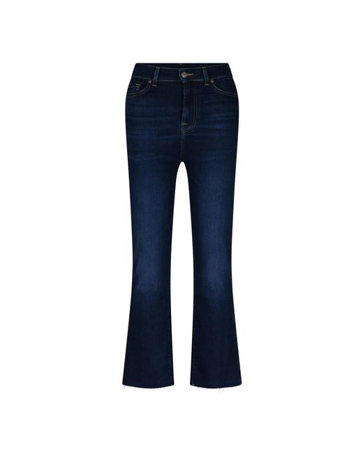 7 For All Mankind Blue Flared Jeans