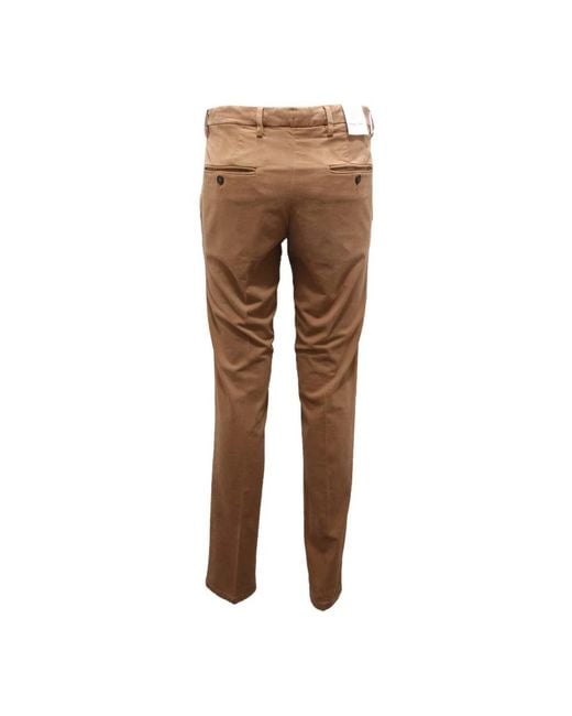 Michael Coal Brown Slim-Fit Trousers for men