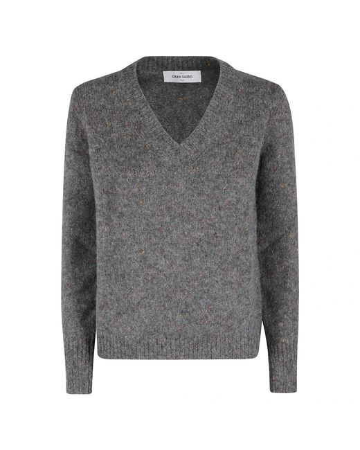V-Neck Knitwear Gran Sasso en coloris Gray