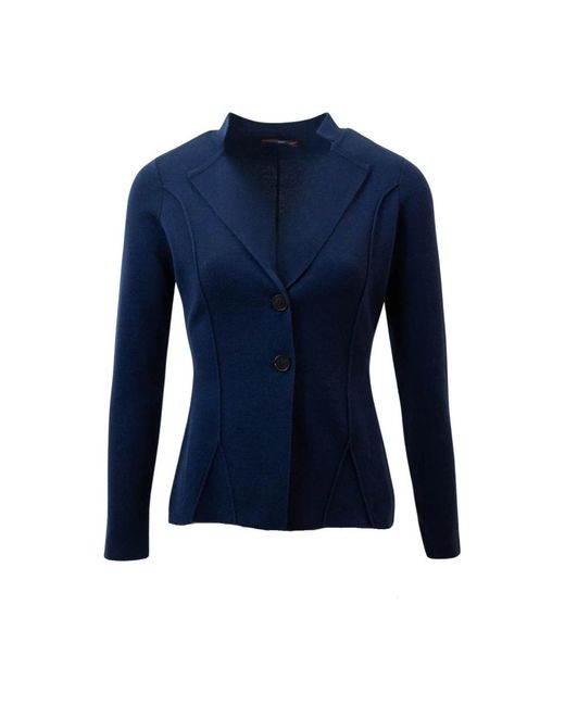 High Jassen ,Blauw Gebreid Vest in het Blue