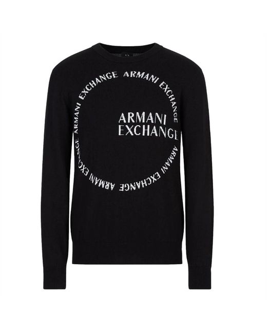 Armani Exchange Black Round-Neck Knitwear for men