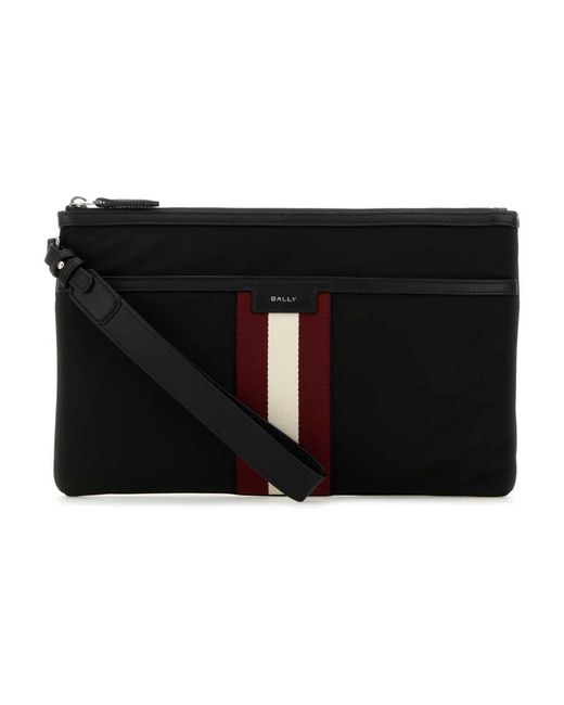 Bally Stylische schwarze nylon code clutch in Black für Herren