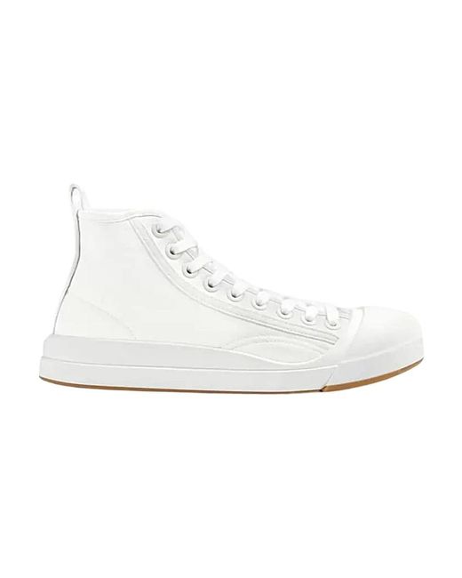 Bottega Veneta White Vulcan High-Top Canvas Sneakers for men