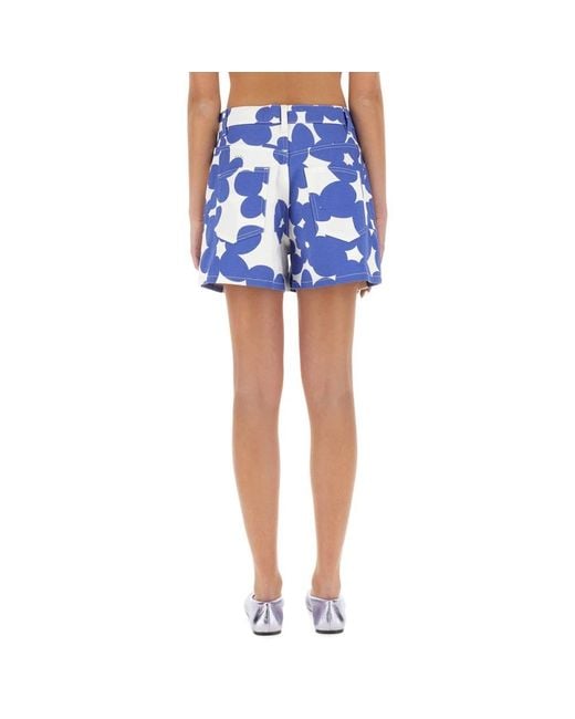 Marni Blue Short Shorts