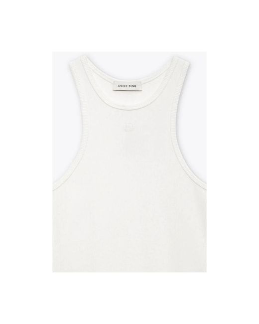 Anine Bing White Sleeveless Tops
