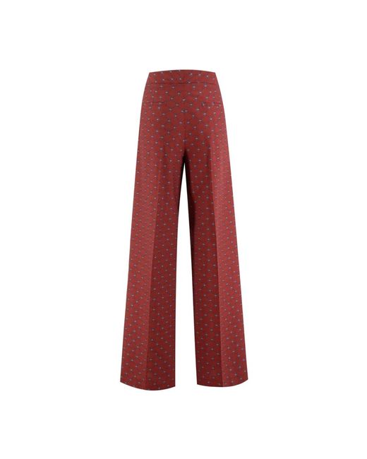 Etro Broeken ,Rood ,Wol Wollen Broek Met Klassieke Plooi in het Red