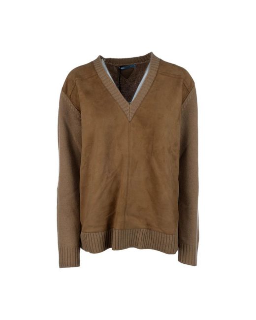 Prada V-Hals Trui in het Brown