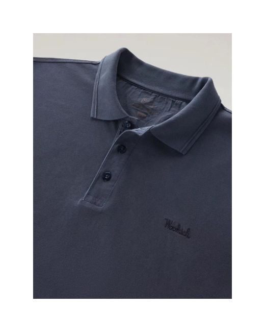 Woolrich Blaues polo-shirt mit besticktem logo in Blue für Herren