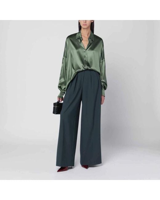 Dries Van Noten Blue Wide Trousers