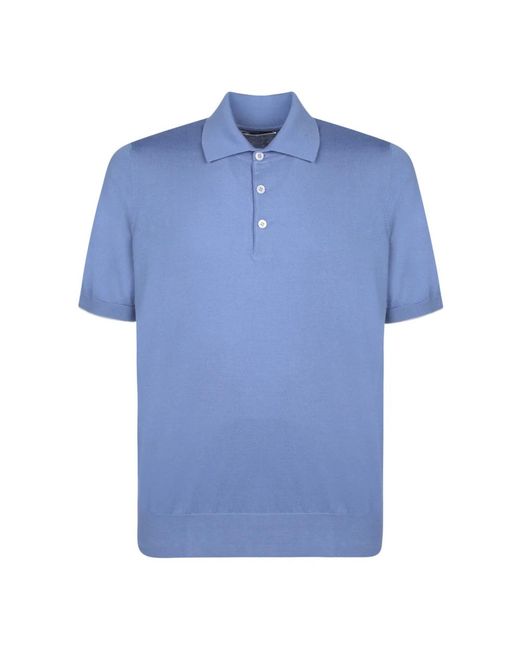 Brunello Cucinelli Polo t-shirt mit kontrastierenden kanten in Blue für Herren