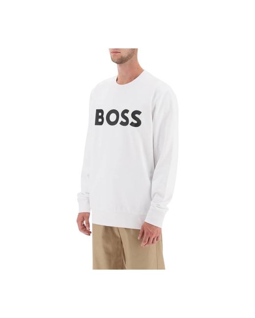 Boss Rundhalsausschnitt sweatshirt in White für Herren