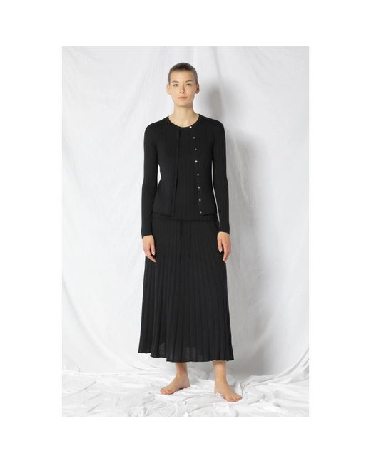 SMINFINITY Truien & Vesten ,Zwart ,Silky Rib Crew Jacket in het Black